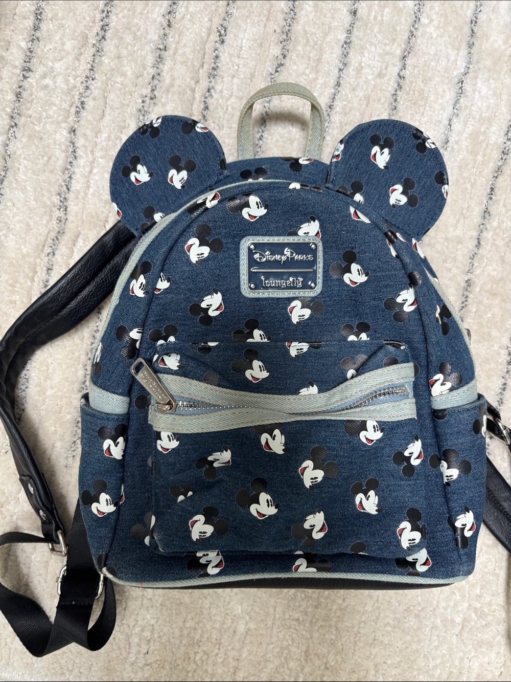 Loungefly Look Mickey Mouse Mini Backpack in Blue and Black